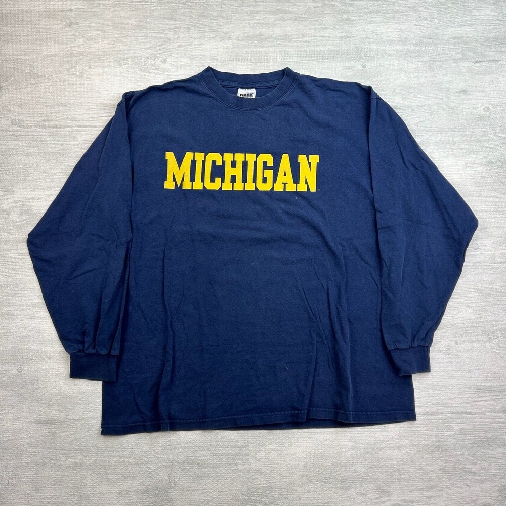 Vintage Michigan‎ Wolverines Shirt Adult XL Navy Blue Long Sleeve Football NCAA